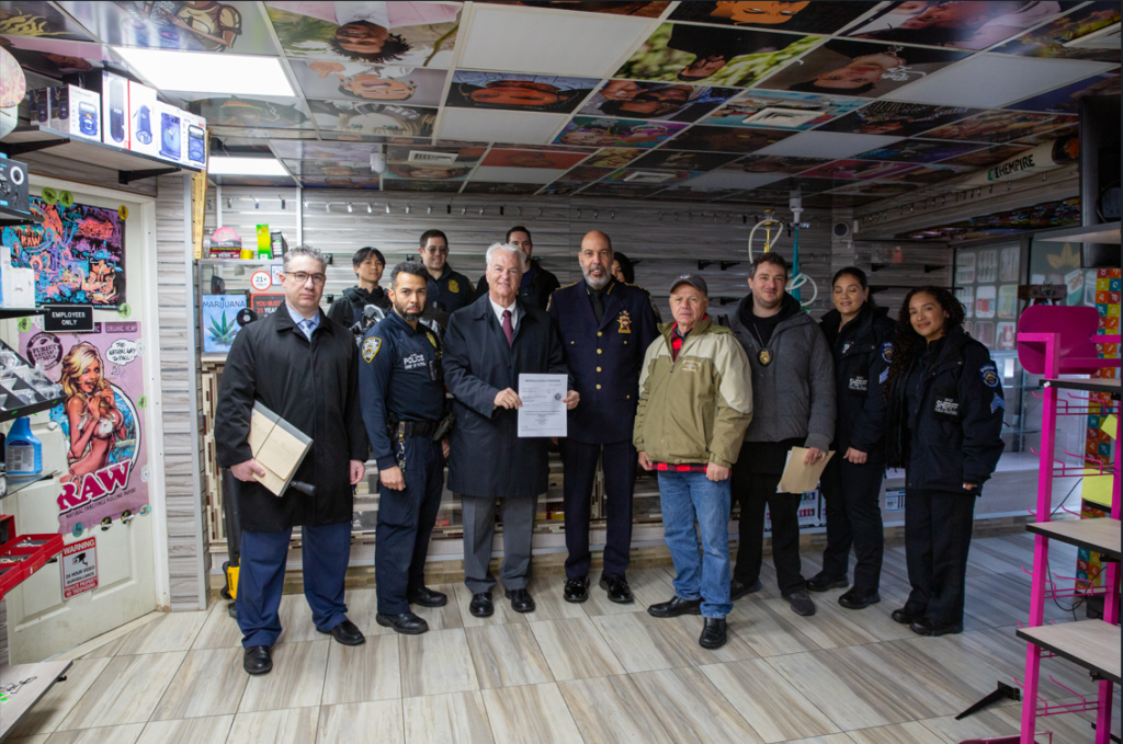 DA McMahon, NYC Sheriff, NYS Marshal, landlord at the Baba Yak eviction. Image Credit - DA McMahon