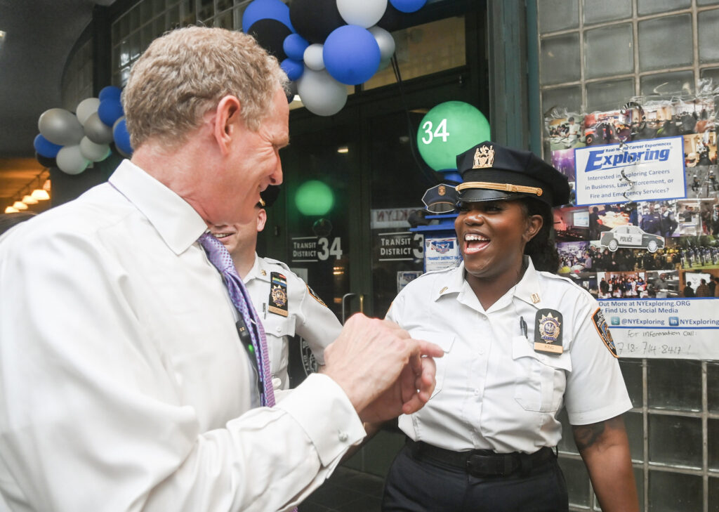 MTA Chair Lieber Visits Coney Island-Stillwell Av DFNQ Station for National Night Out. Image Credit - MTA 