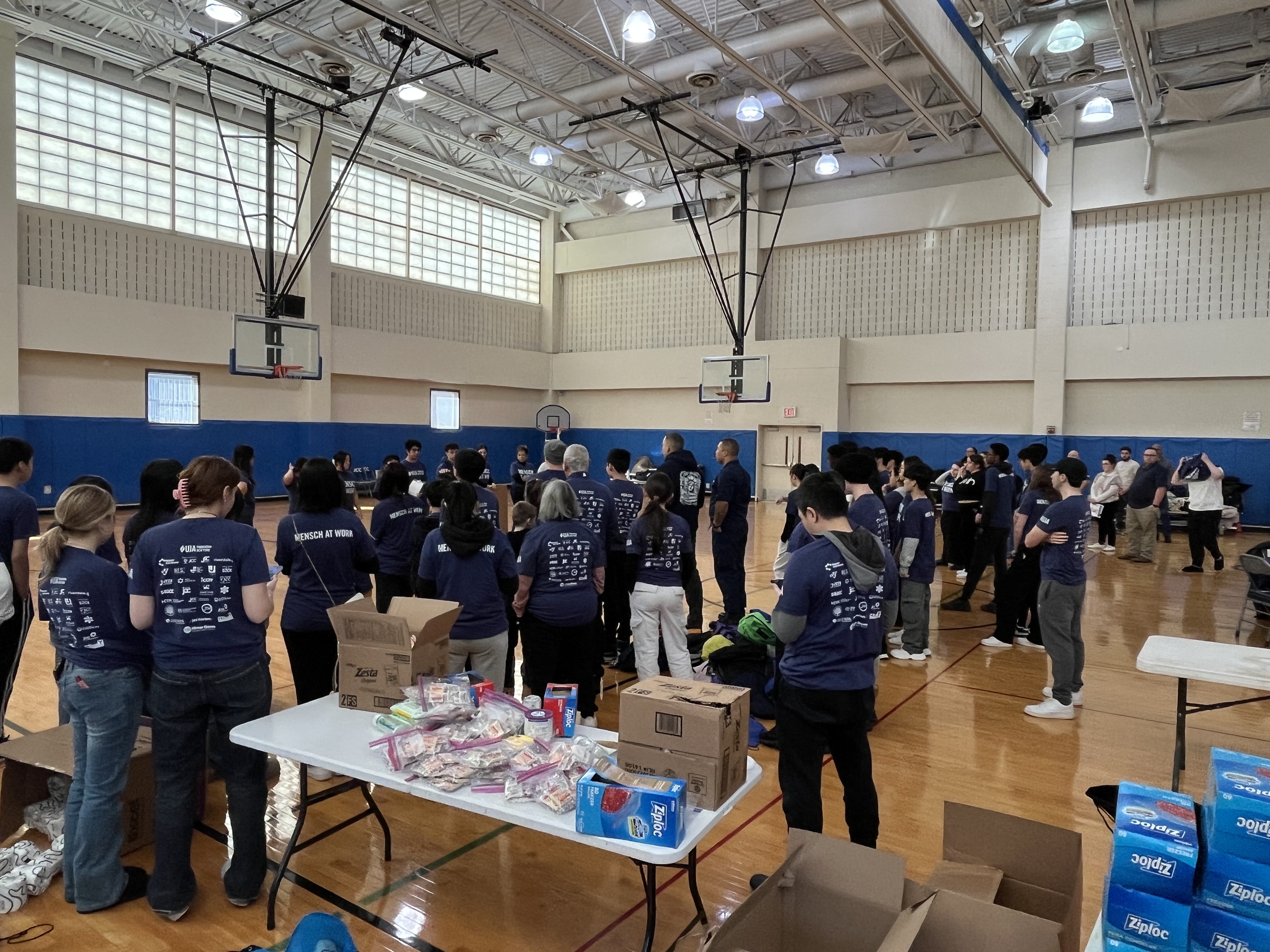 MLK Day Volunteers Sorting Donations At JCC. Image Credit - UJA-Federation of New York