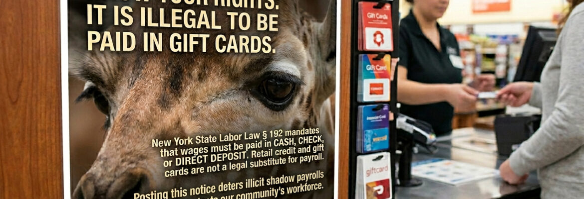 Payment in gift cards is illegal.