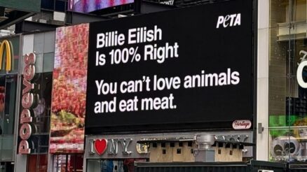 PETA’s billboard in Times Square. Image Credit - PETA